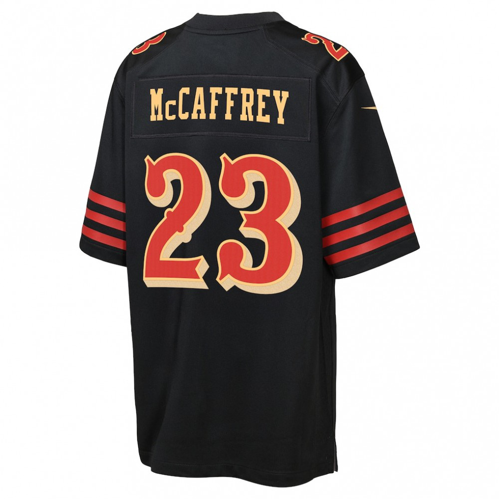 Christian McCaffrey San Francisco 49ers Nike Youth 2025 Rivalries Collection Game Jersey - Black-GridironStore